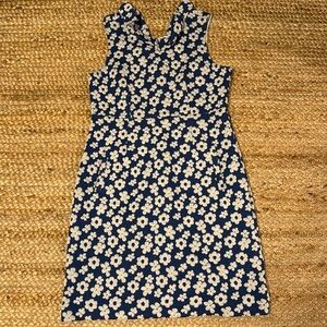 Tyler Boe Sleeveless Blue With White Flowers‎ Dress Size M